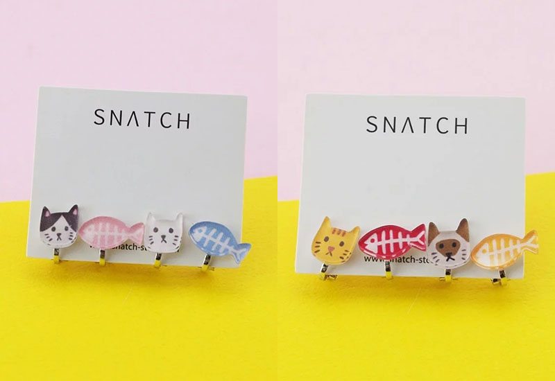 日日野餐 貓貓耳環耳夾別針(多款可選)